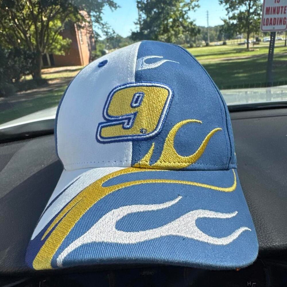 Chase Elliott  Hendrick Motorsports NASCAR Flame Hat Blue Yellow